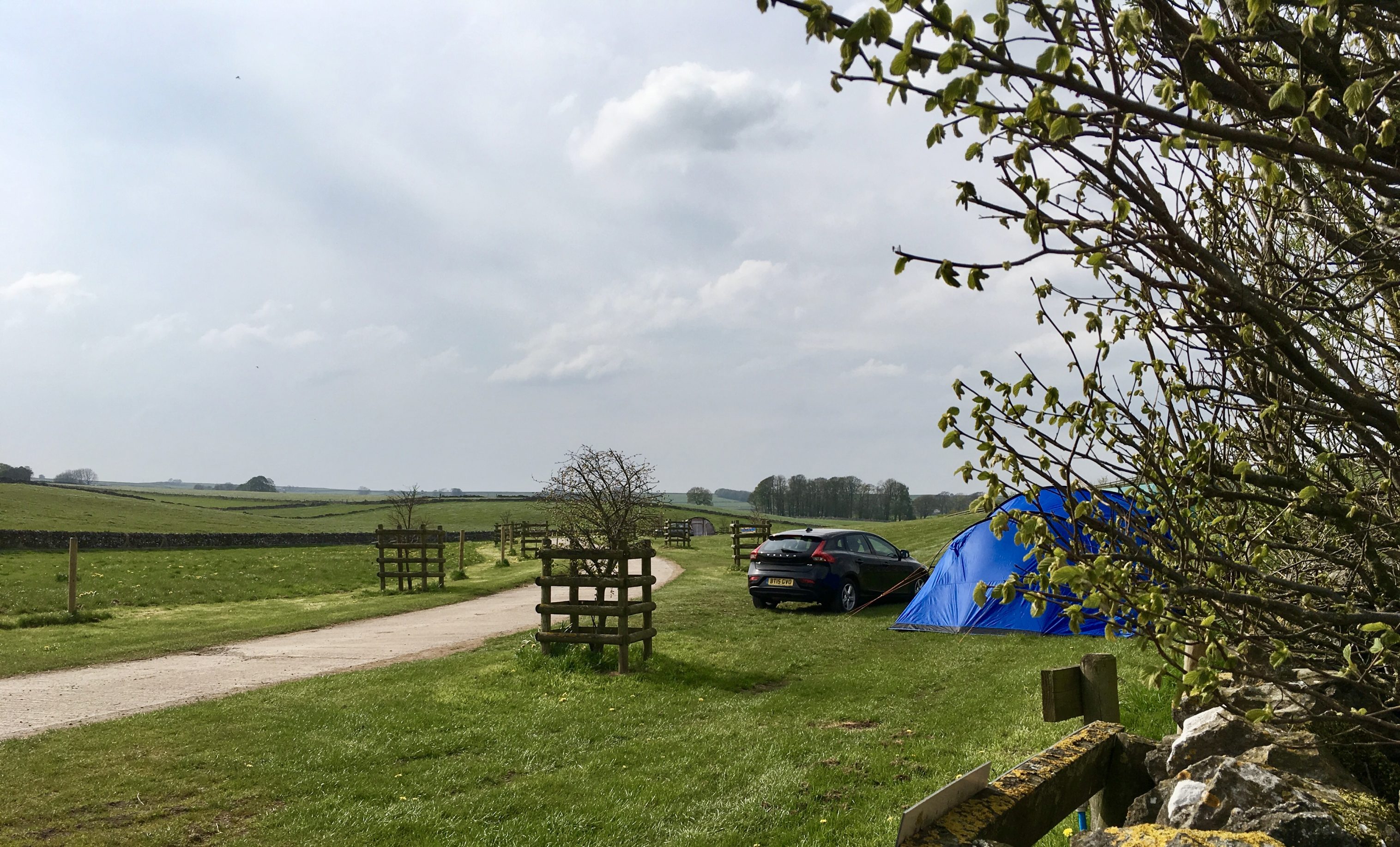 Peak District camping - tent at Knotlow Farm
